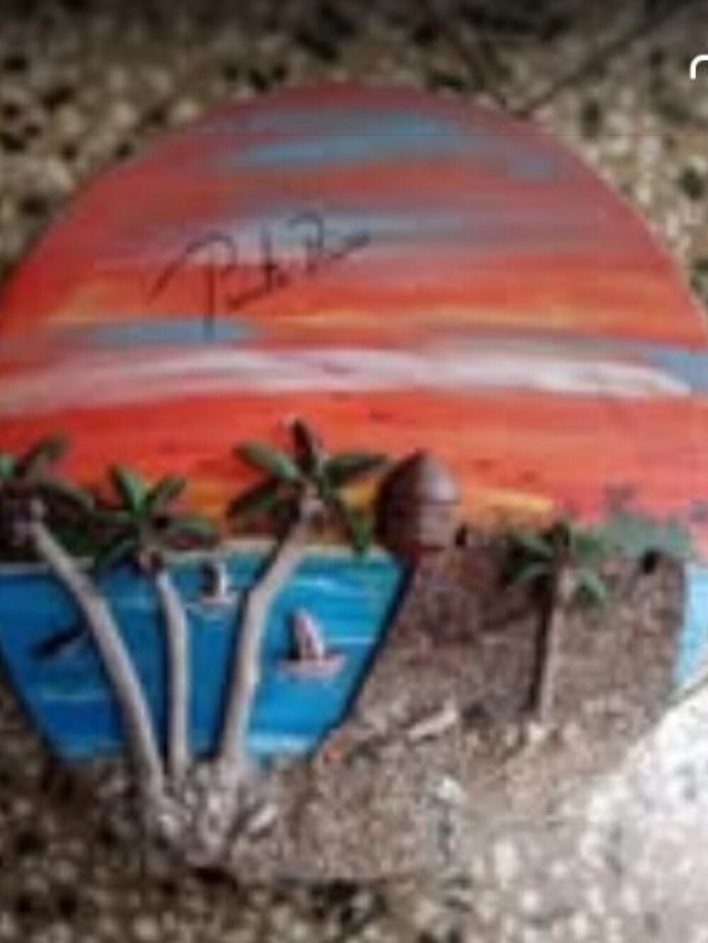 Handcrafted Tropical Sunset Wall Art - Multicolor